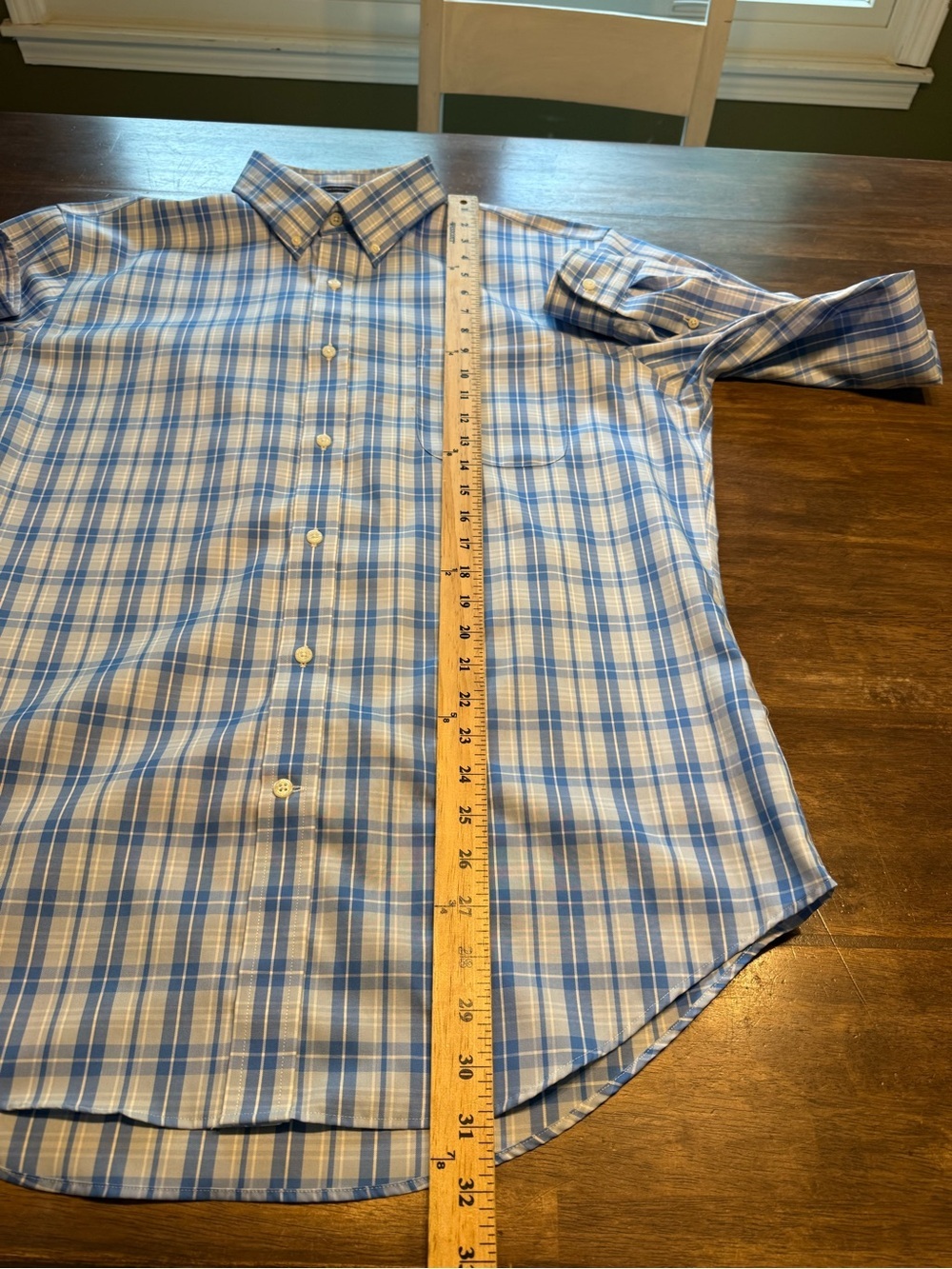 Lands End Men’s Blue Plaid Tailored Fit Long Sleeve Button Up Shirt SZ 16 1/2-35 - Picture 8 of 8